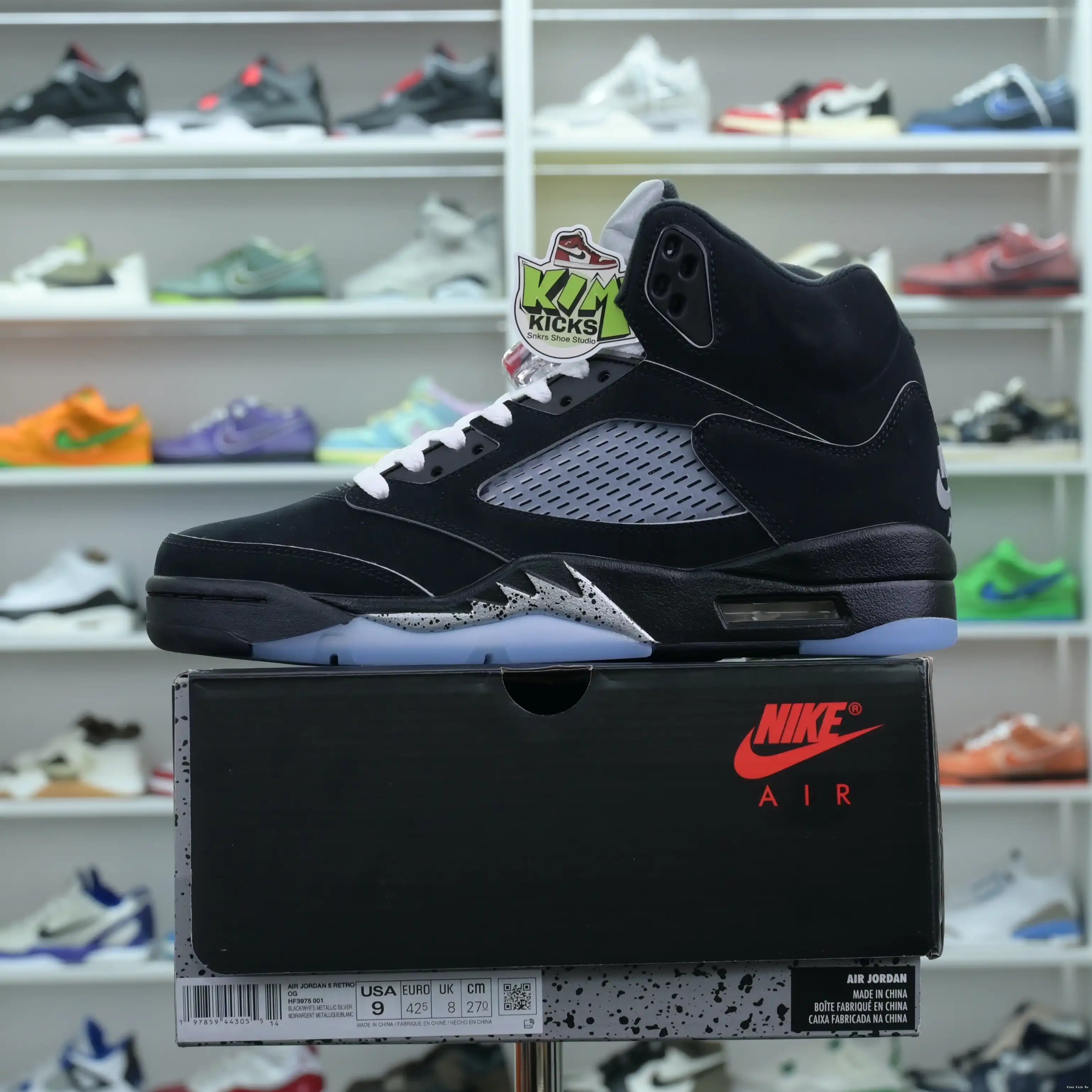 Jordan Air REIMAGINED” Kimikick METALLIC 5“BLACK Jordan 0628
